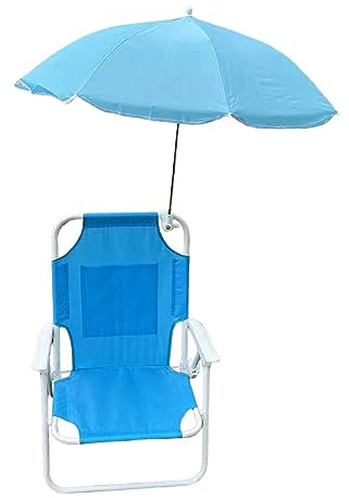 harayaa Kinder-Außenstuhl, Camping-Picknickstuhl mit Regenschirm, Outdoor, Klappstuhl, Strandstuhl für Park, Hinterhof, Picknick, Wandern, Blau