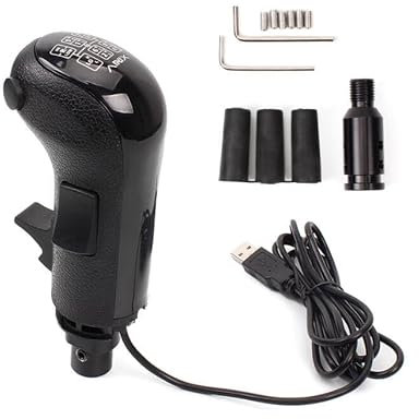 Inovey USB Europe Truck Simulator Shifter Schalthebelknopf Pc SIM Racing Shifter Kompatibel Mit Logitech G27 G29 G920 Thrustmaster Th8A - schwarz- 2m