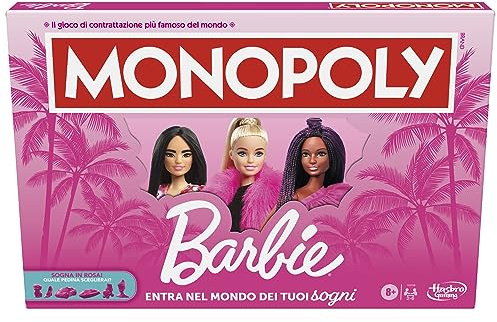 Hasbro Gaming Monopoly – Barbie Edition, Brettspiel für Kinder und Mädchen ab 8 Jahren, Familienspiel für 2-6 Spieler, Details in Rosa