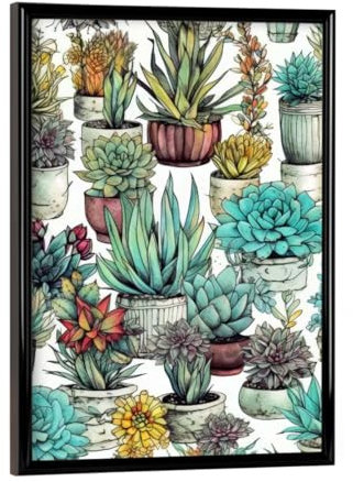 artboxONE Poster mit schwarzem Rahmen 18x13 cm Natur Sukkulenten und Kakteen E - Bild sukkulenten Blumen Blumen