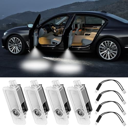 Auniq Car Door Light Logo Projector for BMW, 4 Pieces Car Welcome LED Light Car HD Door Projector Light Entrance Light Compatible with 1 2 3 4 5 6 7 X1 X2 X3 X4 X5 X6 Series, FM-UK-0338