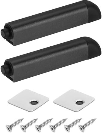 uxcell 2Pcs Push to Open Door Latch, Aluminum Alloy Magnetic Push Latches for Hidden Door, Cabinets, RV Drawers, Kitchen Cupboard, Black