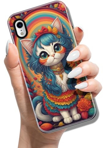 Silicone Case for iPhone XS Max 6.5 inch Print Animal Pattern Design Soft TPU Bumper Shockproof Cover Black Case for Women Girls Man Boys - Pretty Cat