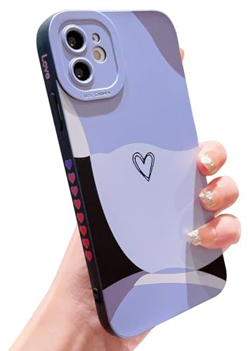 HZYKDWD Kompatibel mit iPhone 11 Hülle,Süße Aesthetic Herz Kunst Muster Handyhülle Kameraschutz TPU stoßfeste Phone Case for iPhone 11 Damen Mädchen-Schwarz