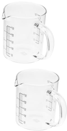 HEMOTON Lot de 2 Verres Doseurs Gradués en Verre Taille pour Et La Pâtisserie
