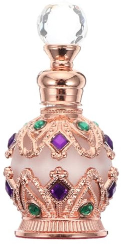 FRCOLOR Flasche mit ätherischen Ölen glasflasche buchattrappe deko ägyptische Parfümflaschen Arabische ätherische öle Parfüm arabisch Parfümhalter mit Diamantintarsien altmodisch