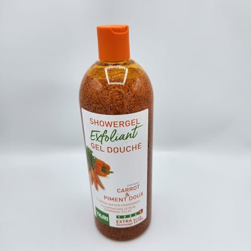 FPS ccharlotte Fashion Gel Exfoliant De Douche SUPER éclaircissant, Gommant et Adoucissant avec Carrot et P- Doux 1000ml