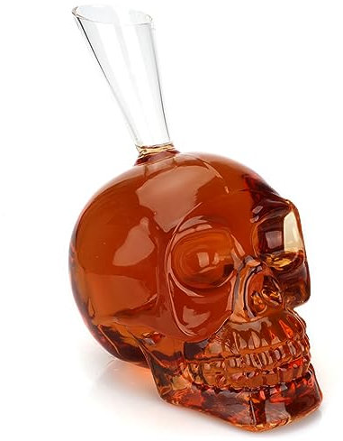 ABOOFAN Decanter Per Vino A Forma Di Teschio 1100 Ml Bottiglia A Forma Di Teschio Per Ufficio Hotel E Ristoranti