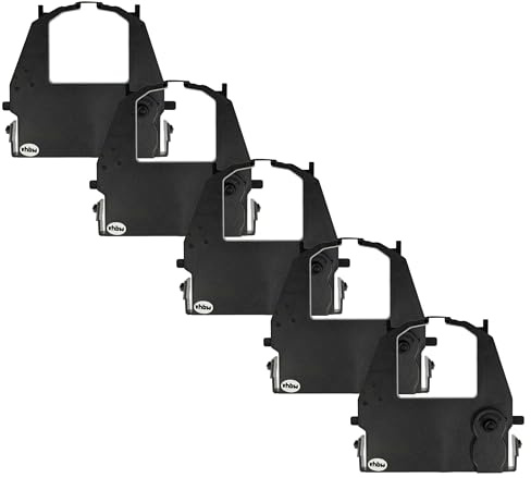 vhbw 5x Farbband Schriftband kompatibel mit Fujitsu DL3800- | DL3850, DL3700, DL3750, DL3600E, DL3600L Nadeldrucker, Bondrucker - Schwarz