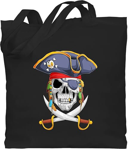 Baumwolltasche - Taschen - Pirat | Piraten | Pirates | Seeräuber | Freibeuter - Unisize - Schwarz - tasche beutel leinenbeutel