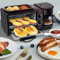 YAIUNHIQ Macchina per la Colazione Multifunzione 3 in 1 con Forno da 9 l, Piastra per Barbecue e Macchina per Il caffè da 0,6 l, Mini fornello con Padella, 45,2 x 24,6 x 21,5 cm