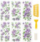 WANDIC 6 fogli di adesivi a tema loto viola, motivo floreale, stile vintage, per fai da te, scrapbooking, foto, mobili, 15 x 30 cm
