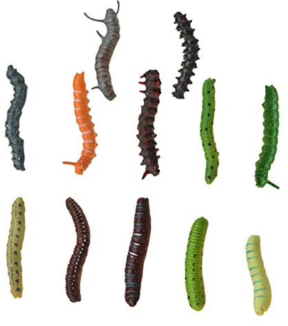 DRESSOOS 24st Künstliche Raupe Raupenmodell Gefälschter Wurm Tiere Raupe Figur Spielzeug Gefälschter Regenwurm Gefälschte Wurmraupe Ballon Halloween-Figuren Spielzeug Raupe Plüsch Plastik