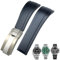 ANZOAT 20 mm Gummi-Uhrenarmband für Rolex Daytona Submariner GMT Yacht-Master Oysterflex Silikonband Faltschließe, 20mm Silver buckle, Achat