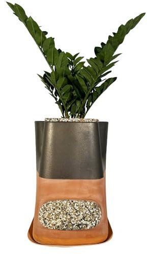 Moutta|Transfarmers Pot de Fleurs et lombricomposteur en Terre-Cuite Métal Choco 17L|Transformez Vos déchets et nourissez Vos Plantes