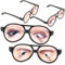 SAFIGLE 4pcs Eyes Glasses Light up Glasses Pixel Eyeglasses Fourth Decor Favors Fillers Novelty Pink Shot Glasses Funny Eyewear Fashion Glasses Birthday Party Glasses Glow Retro Plastic