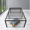 Single Bed Frame – 190 x 95 cm – 46 cm Underbed Storage Clearance – Strong Steel Slat & Leg Support – Foldable Metal Bed Frame – Black (Single)