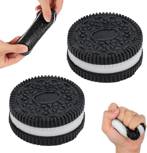 2 Stück Oreo Squishy Oreo Stressabbau Taba Squishy XXL Keks Fufu Squishy Squeeze Taba Squishy Oreo Mit Anti Stress BäLle Set Squishies Quetschspielzeug Stimming Toys Relief für Antistress Spielzeug