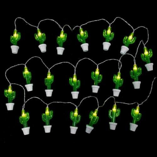 Ciieeo Hawaii Cactus String Lights USB Powered Decorative String Lamp for Outdoor and Indoor Parties with LED Lights for Garden Patio and Festive Decor