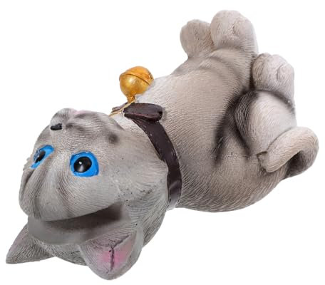 TOGEVAL Katzenförmiger Brillenständer Aus Robustem Kunstharz Grauer Tierbrillenhalter Für Verschiedene Brillengrößen Dekorativer Sonnenbrillenhalter Für Büro Und Zuhause