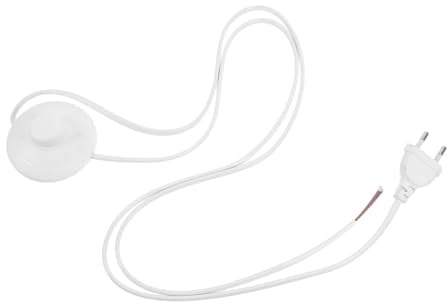 SHINEOFI Cable con Interruptor para Lámpara de Suelo Enchufe Europeo Blanco Control Fácil y Seguro Resistente para Uso Doméstico y Oficina