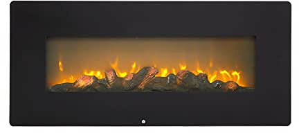BNUTFRDD Faux Feu 42 Pouces 1400W tenture Murale cheminée Couleur Unie Faux Fil de Chauffage au Bois avec Petite télécommande Meubles de Salon