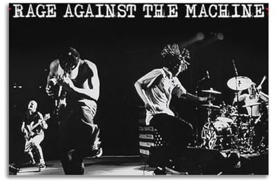 QHEUEKTSO Kunstdruck auf Leinwand, Motiv Band Rage Against The Machine, Wohnzimmer, modern, Familienschlafzimmer, 30 x 45 cm, ungerahmt