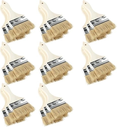 Lot de 24 pinceaux de peinture de 8 cm de large pour travaux de bricolage, maison, meubles, clôtures, terrasses et moulures murales