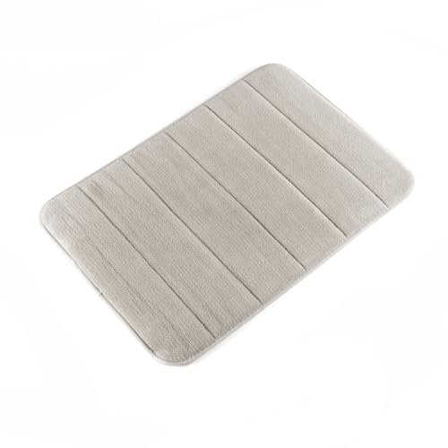 InnovaGoods Alfombra de Baño Viscoelástica, Poliéster, Gris, Unitalla.