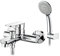 GRIFEMA BERLIN-G13004 Miscelatore Monocomando Esterno Vasca/Doccia (G1/2 Pollici) con Accessori, Flessibile Doccia in Acciaio Inox da 1,5 m, Doccetta a 5 Vie, Cromo/Argento