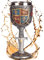 Calice ''Sword and Shield'' - Gobelet chevalier (160 ml) - Hauteur 19 cm - Décoration fantastique fantaisie Medieval