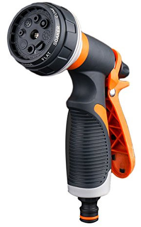 Yardwe Garten Handbrause Garten Spritzpistole Wasser Sprühdüse Düsensprüher mit 8 einstellbaren Bewässerungsmustern für Pflanzenbewässerung, Reinigung,Autowäsche,Rasen und Garten