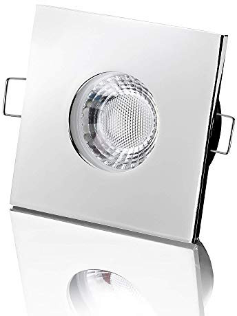 lambado® Premium LED Spots IP65 Flach für Badezimmer in Chrom - Moderne Deckenstrahler/Einbaustrahler für Außen inkl. 230V 5W Strahler warmweiß dimmbar - Hell & Sparsam