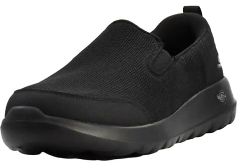 Skechers Men's GO Walk MAX CLINCHED Sneaker, Black Textile/Black Trim, 7.5 UK