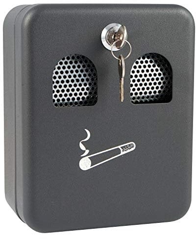 Wall Mounted Lockable Cigarette Ashtray Ash Bin Ashbin for Pub Office Restaurant Outdoor Garden Smoking Butt Tray Can Outside with 2 Keys - Galvanised Removable Inner Lining