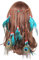 Petalum Böhmische Pfau Feder Kopfschmuck Stirnband Flechten Haar Band Stirnband Blei Seil Kostüm für Abendkleider Fasching Karneval Festnacht (Type 2 Seeblau)