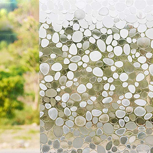 FILMGOO 3D Fensterfolie Fenster Sichtschutzfolie Anti-UV Buntglas Dekorfolie Statisch Haftend Nicht klebend Fensteraufkleber Für Zuhause Badzimmer Büro [90x200 cm]