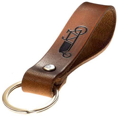 ELBERCRAFT® Schlüsselanhänger Leder Lastenrad der Schlüssel Organizer für deine Schlüsseltasche keychain made in Germany braun Gravur schwarz
