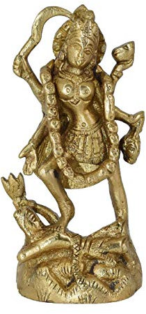 Weißwal Maa Kali Messingstatue religiöse Göttin Skulptur Idol Heimdekoration Figur