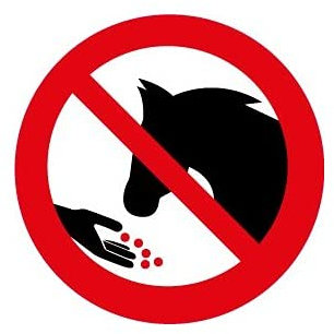 Interdiction de nourrir les chevaux autocollant adhésif sticker logo 4 - Taille : 25 cm