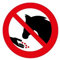 Interdiction de nourrir les chevaux autocollant adhésif sticker logo 4 - Taille : 25 cm