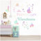 Wandsticker personalisiert Sticker Aquarell Tiere mit Name Wandtattoo für Kinderzimmer Babyzimmer Spielzimmer Mädchen Junge Y037 (Nr. 36 Kleine Prinzessin, Mit Wunschname)