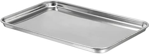 PATIKIL 430 Inoxidable Acero Bandeja, 22,8x14,8cm Rectangular Plano Tipo Laboratorio Instrumento Herramienta