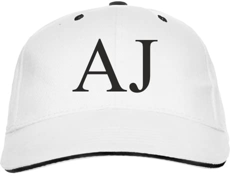 HITASE Cap mit personalisierter Anfangsstickerei, Weiß, One size