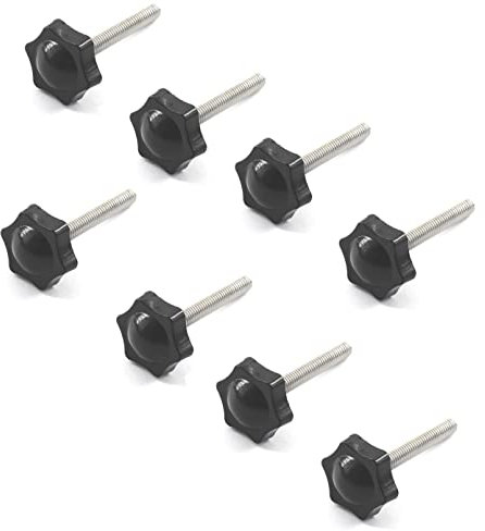8 Stück M8 x 60 mm Edelstahlgewinde, Ersatz-Stern-Handknauf, Rändelschraube, Handfestziehknaufschraube