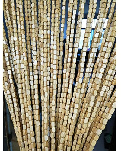 Holzperlenvorhang Perlenvorhang Türvorhang Bambusvorhang,als Raumteiler oder Dekoration,Insektenschutz,Hängender Teilervorhan für Wohnzimmer Schlafzimmer Balkontür,Anpassbar (90 strands 90x210cm)