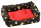 Baroni Home Hundebett aus Stoff, Größe weich, bequem, für Schlafzimmer, Wohnzimmer, Flur, waschbar (45 x 60 cm, Rot und Schwarz Krone)