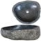 WIFESE Waschbecken Flussstein Oval 30-37 cm Anthrazit Naturstein Waschbecken Badezimmermöbel Waschtisch Aufsatzwaschbecken Waschbecken Stein Dekoratives Badezimmer oder Waschraum Sein Praktisch
