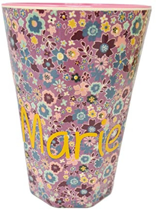Elfenstall Rice Becher Tall Large mit Wunsch-Namen personalisiert - zu Nikolaus, Weihnachten oder Geburtstag (Lavender Fall Floral)