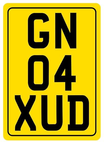 Size 5 x 7 (5 inch wide x 7 inch tall) PORTRAIT FORMAT (taller than wide) MOTORCYCLE REAR NUMBER PLATE - SHOW PLATE (NOT ROAD LEGAL) - WITH BORDER